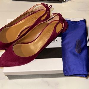 Brand New, AQUAZZURA Suede Forever Marilyn Pump 45 in color Sangaria